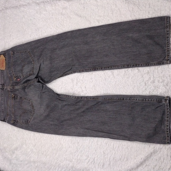Levi's 501 Grey Colored Denim Five Pocket Button Fly Mid Rise Straight Leg Jean - Picture 9 of 13